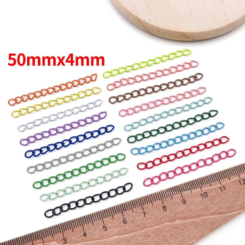 Color Painted Iron O Link Extension Chain for Necklace Bracelet Bag Jewelry Making