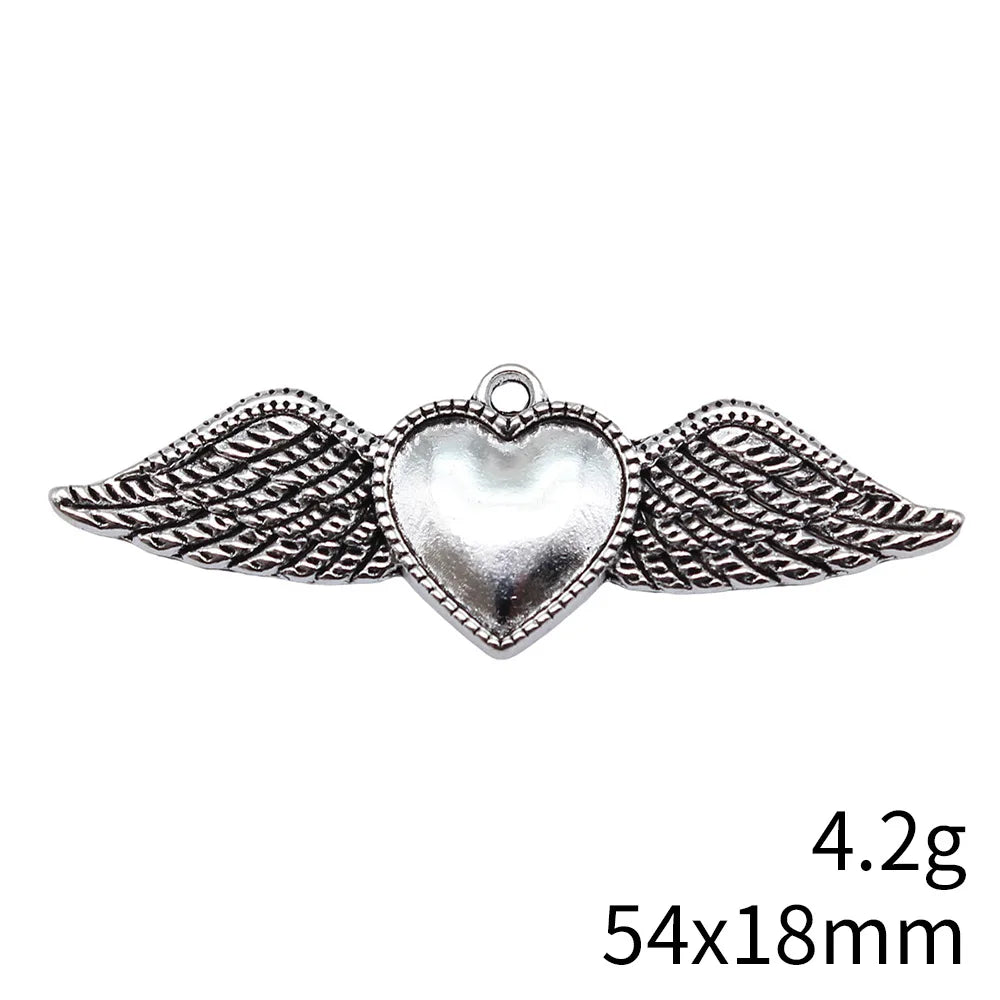 54x18mm 4.2g Antique Silver Zinc Alloy Gothic Heart Charm Pendant for DIY Necklace Making