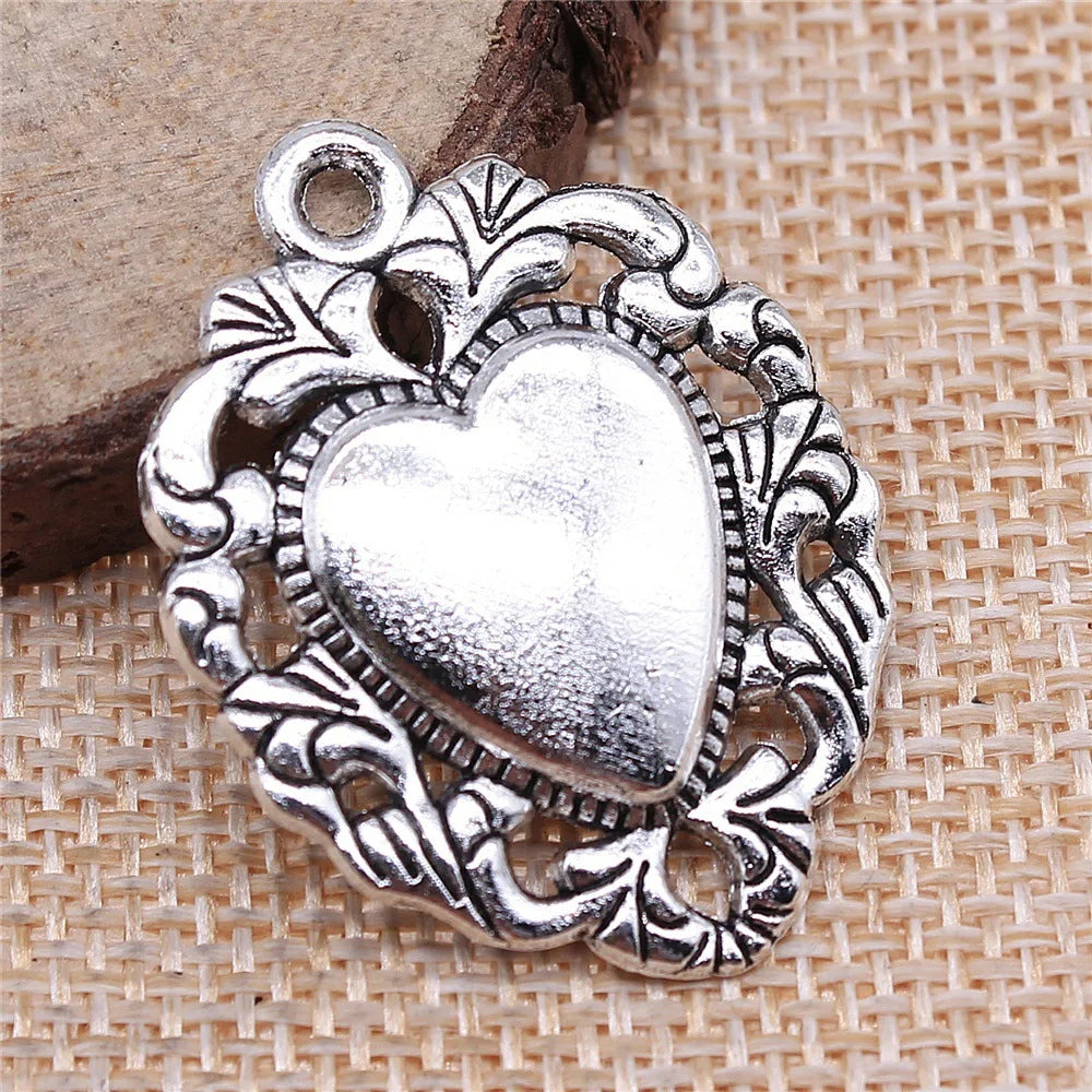 34x26mm 4.3g Multicolor Zinc Alloy Heart Charm Pendant for DIY Necklace Bracelet Jewelry Making