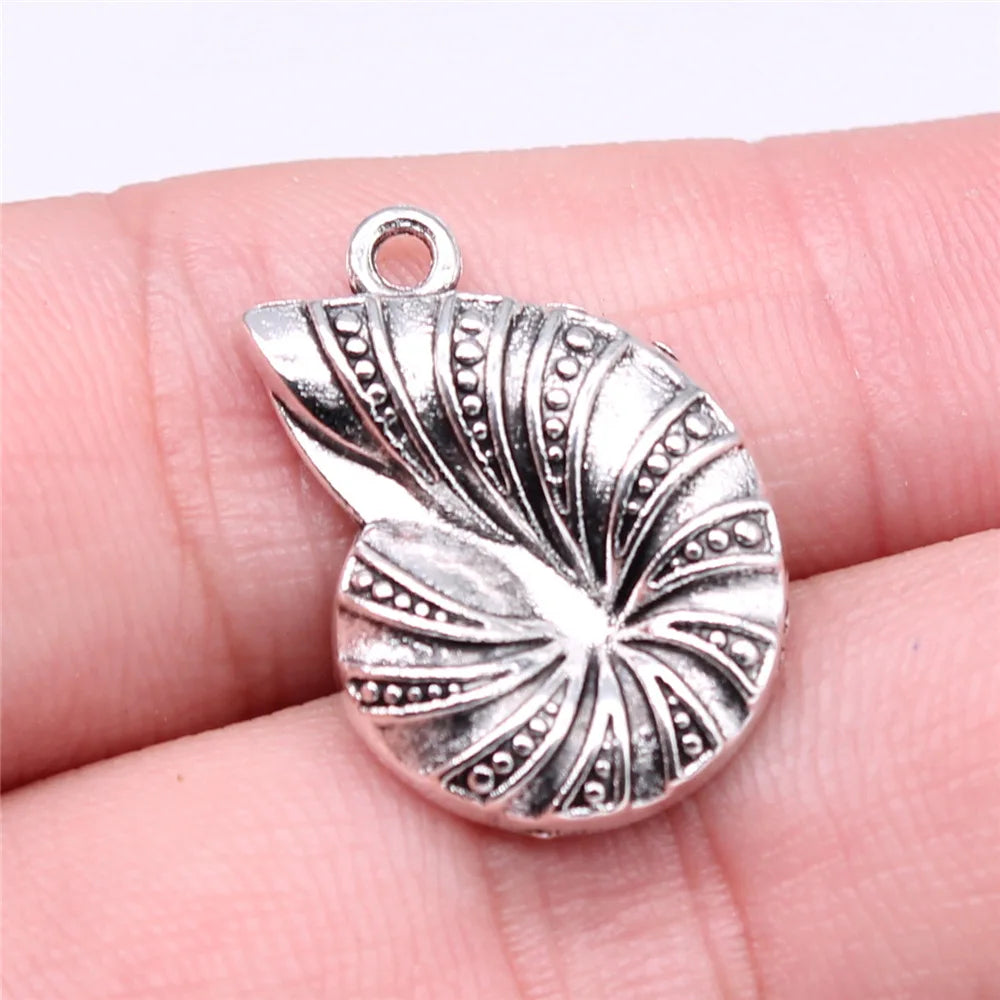 23x17mm 2.2g Antique Silver Zinc Alloy Conch Shell Charm Pendant for DIY Necklace Bracelet Making