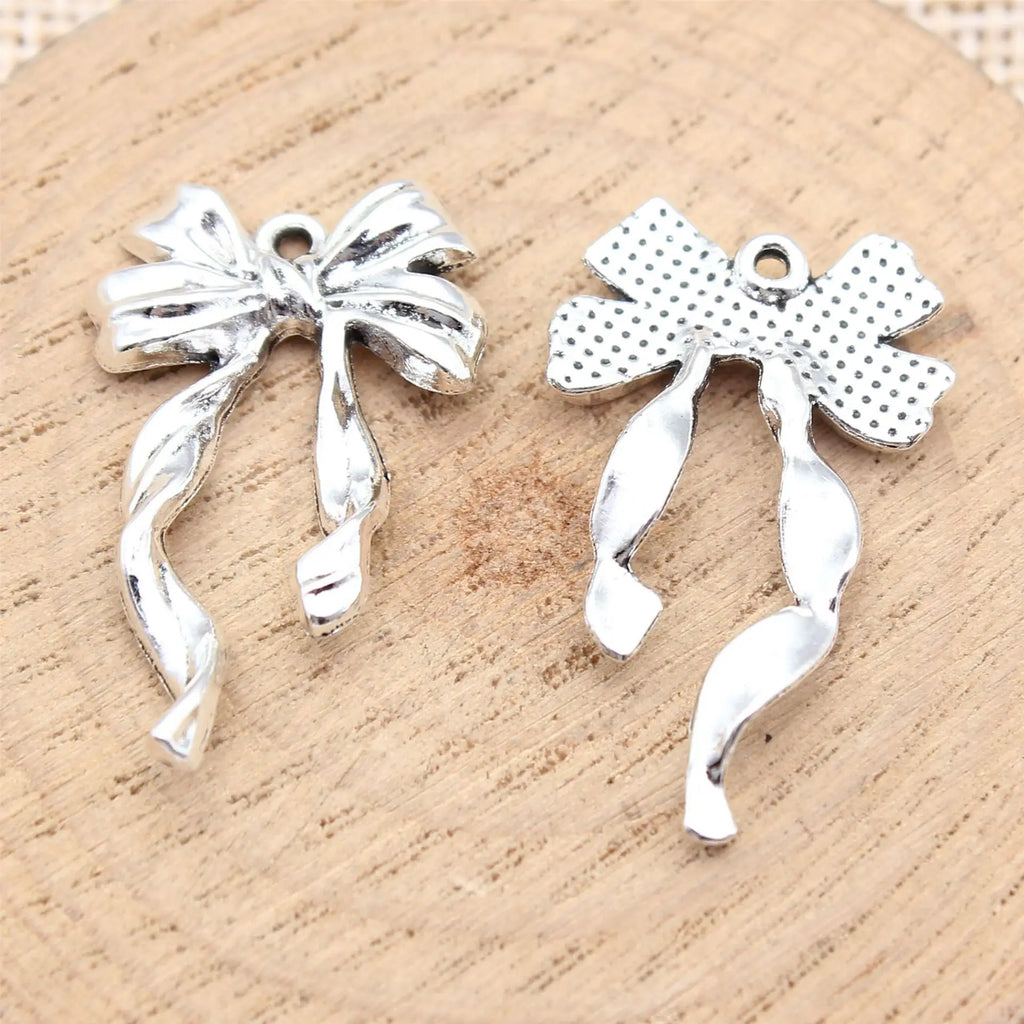 30x18mm 2.8g Zinc Alloy Bow Butterfly Charm Pendant Jewelry Findings for DIY Princess Style Accessories