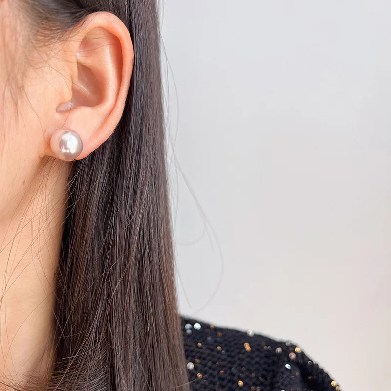 Elegant Light Pink Pearl Spiral Disc Alloy Stud & Clip On No Piercing Commuter Fashion Earrings