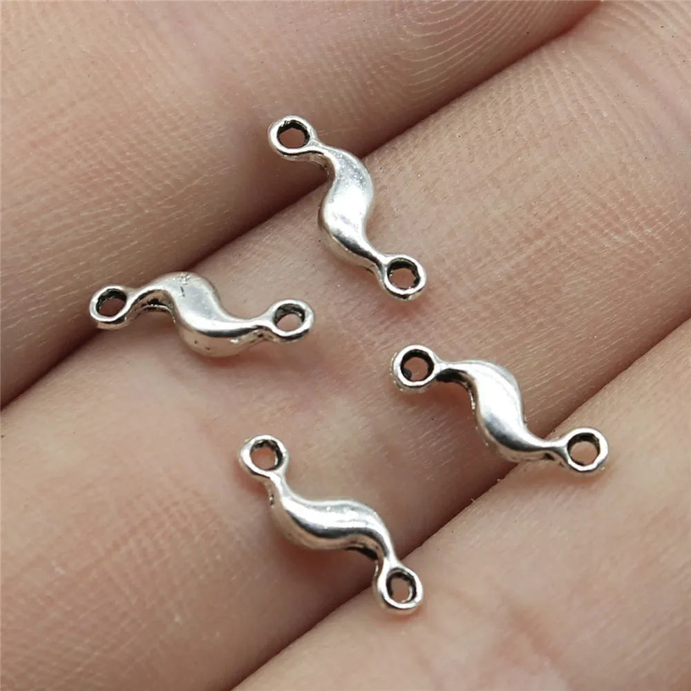 11x3mm 0.24g Multicolor Zinc Alloy Twisted Teardrop Connector Charm for DIY Necklace Bracelet Making