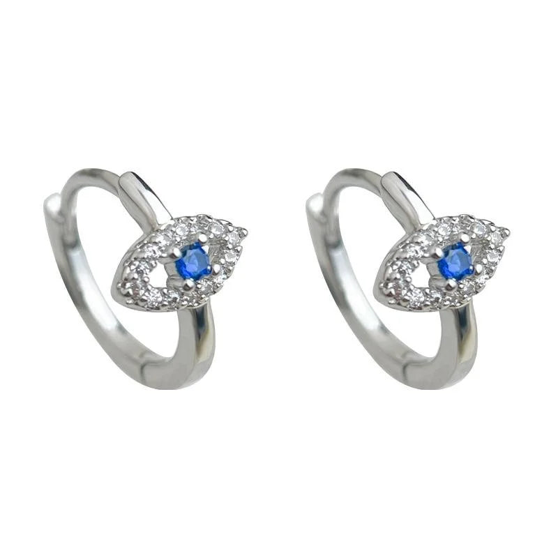 Sweet Cool Copper Zircon Eye Drop Earrings Micro Pave Geometric Round Commuter Jewelry