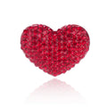 Elegant Red Heart Rhinestone Brooch Sparkling Crystal Love Lapel Pin Corsage Suit Accessory Gift