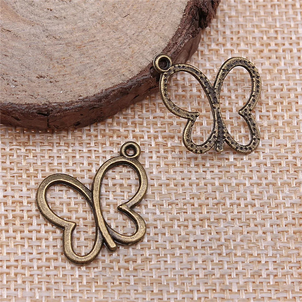 20x19mm 0.9g Multicolor Zinc Alloy Butterfly Charm Pendant for DIY Necklace Bracelet Jewelry Making