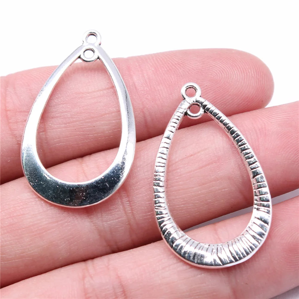 35x21mm 2.1g Multicolor Zinc Alloy Waterdrop Teardrop Earring Connector Charms for DIY Earrings Jewelry Making