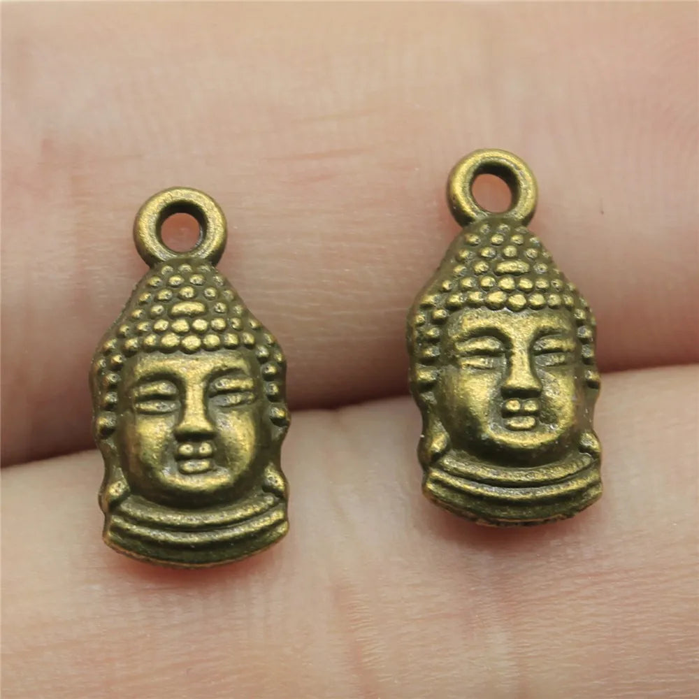 16x8mm 1.5g Multicolor Zinc Alloy Buddha Head Charm Pendant for DIY Jewelry Making and Accessories