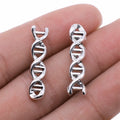 7x28mm 1.3g Antique Silver Zinc Alloy DNA Double Helix Charm Pendant for DIY Science Jewelry