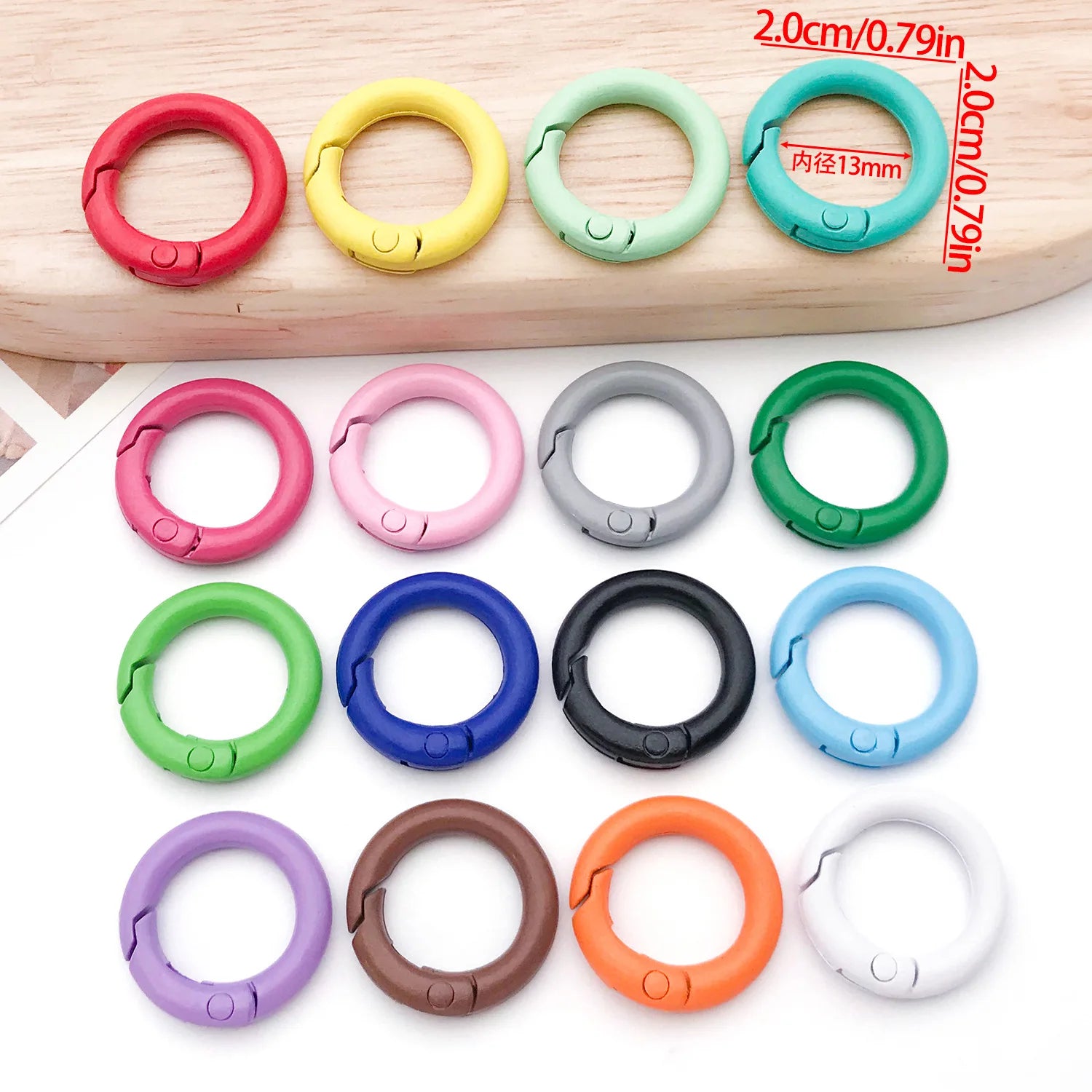 Enamel Zinc Alloy Round Spring Clasps