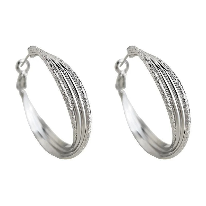 Minimalist Geometric Round Eco-Friendly Copper Hoop Earrings For Women Commuter Fashion Jewelry