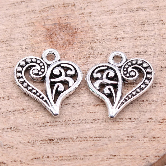 15x14mm 0.9g Multicolor Zinc Alloy Small Heart Charm Pendant for Bracelet Necklace Making