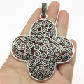85x68mm 18.3g Antique Silver Zinc Alloy Spiral Flower Charm Pendant for DIY Necklace Jewelry Making
