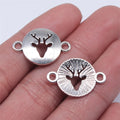 23x16mm 1.4g Antique Silver Zinc Alloy Deer Head Connector Charm for DIY Necklace Bracelet Jewelry Making