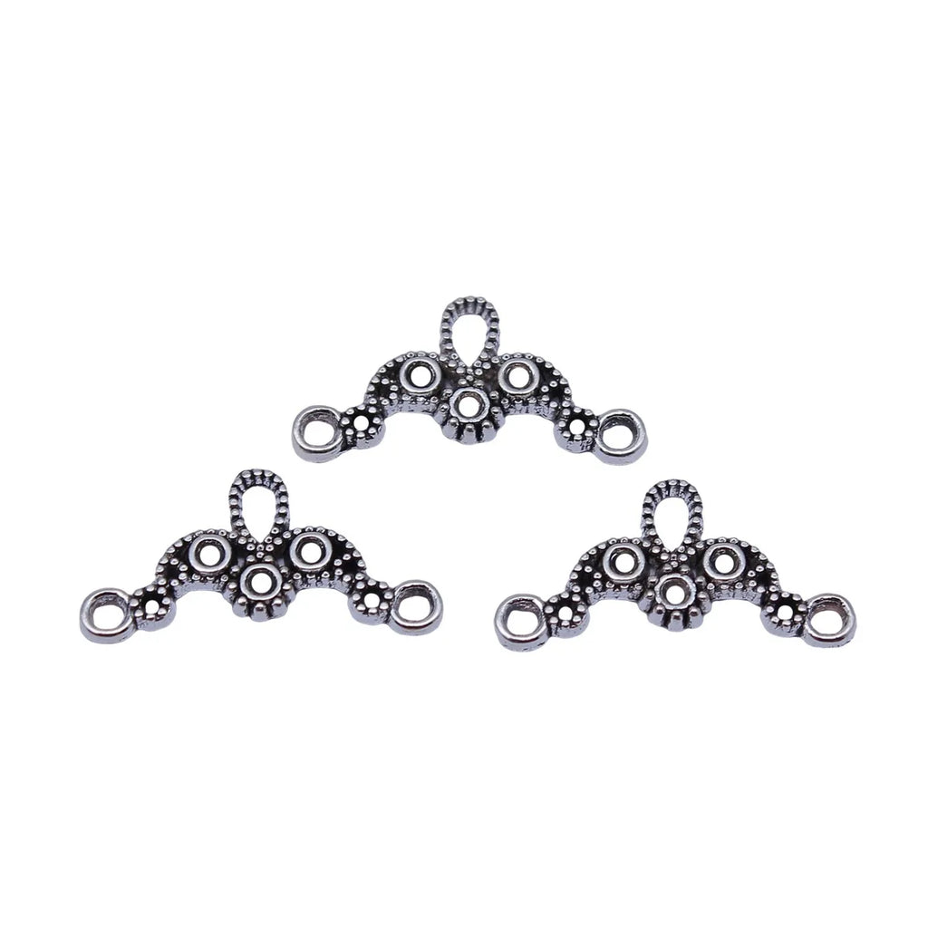 21x11mm 0.58g Antique Silver Zinc Alloy Earring Connector Charm Jewelry Findings for DIY Earrings Making