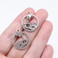22x19mm 2.4g Antique Silver Zinc Alloy Golf 18 Hole Flag Charm Pendant for Sports Jewelry Making