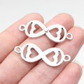 36x13mm 1.9g Antique Silver Zinc Alloy Heart Infinity Connector Charm for Bracelet Jewelry Making