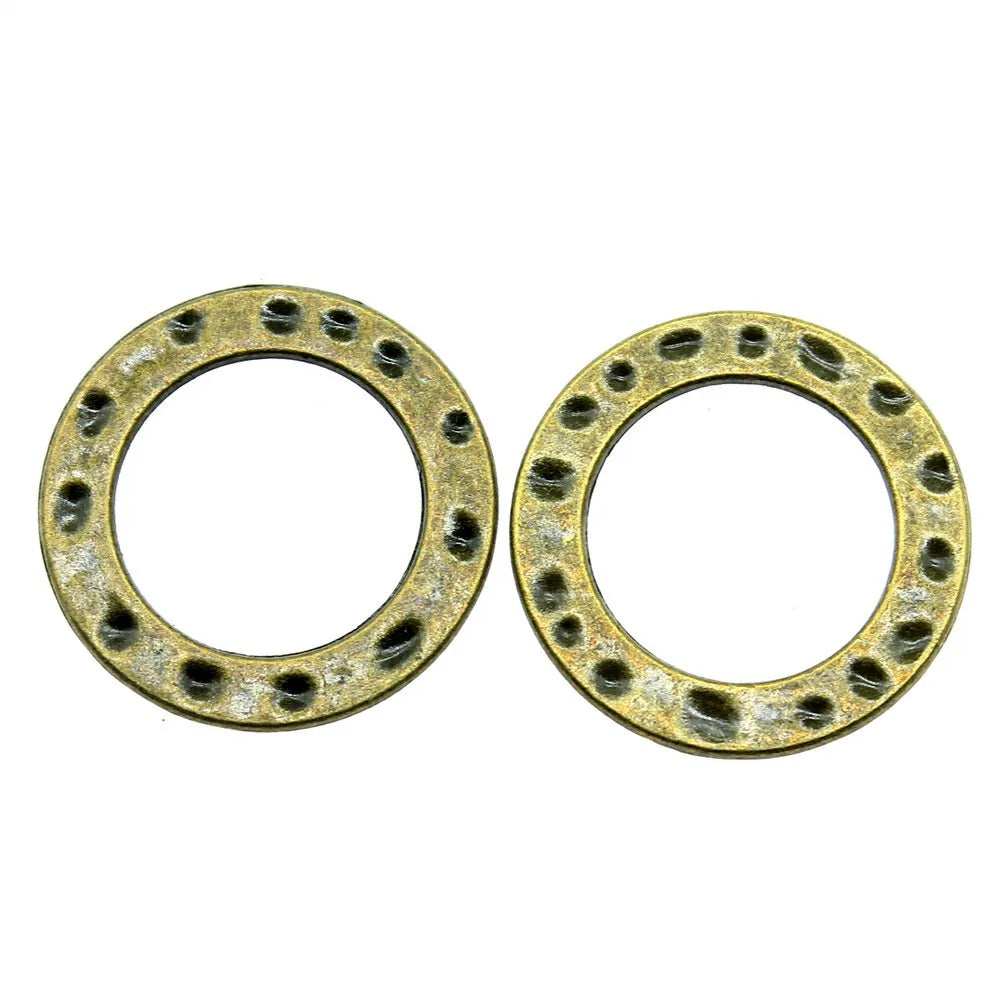 21x21mm 1.8g Multicolor Zinc Alloy Round Ring Charm Pendant for Necklace Bracelet DIY Jewelry