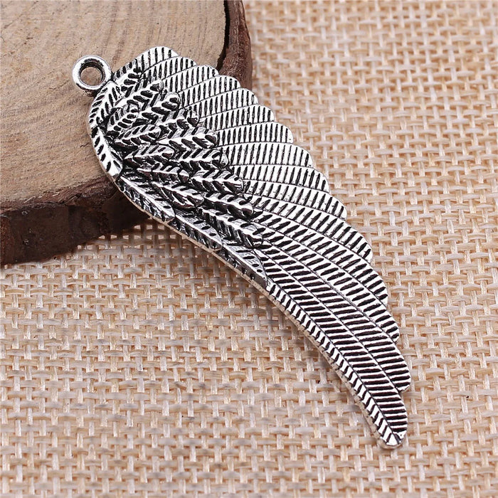 55x19mm 4.4g Multicolor Zinc Alloy Wing Charm Pendant for DIY Necklace Bracelet Jewelry Making