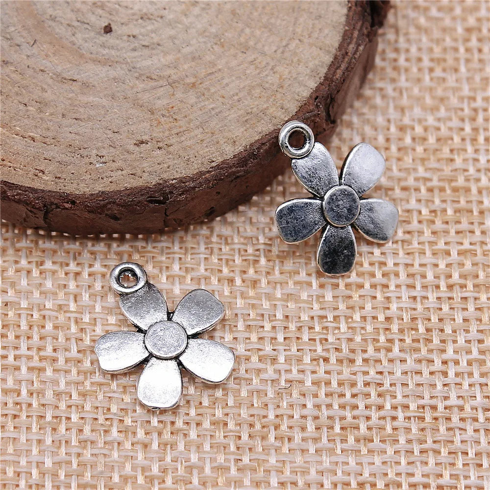 17x14mm 1g Multi Color Zinc Alloy Flower Charm Pendant for DIY Earrings Necklace Bracelet Making
