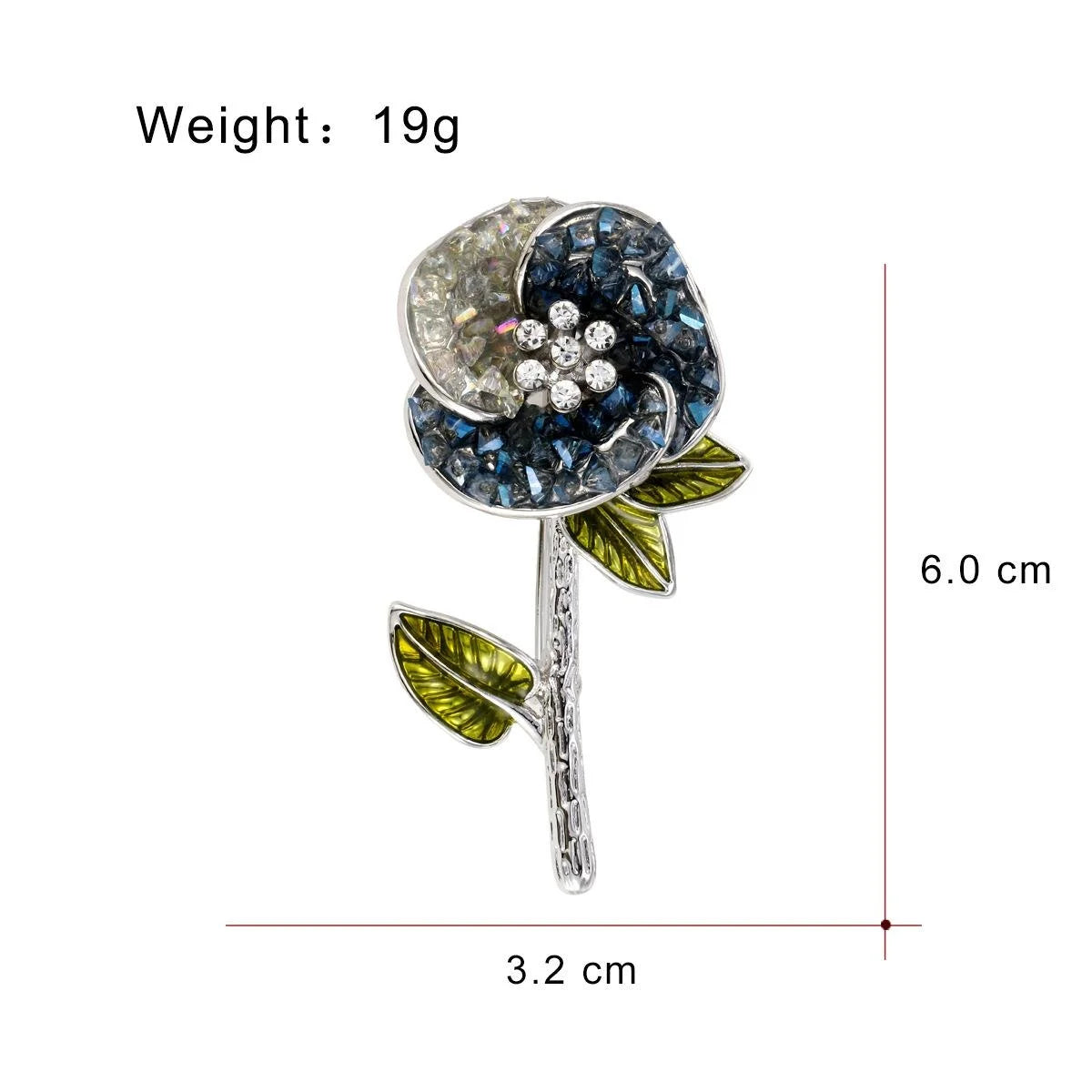 Elegant Crystal Rhinestone Enamel Rose Flower Brooch Pin, Women's Alloy Lapel Corsage Suit Accessory Gift