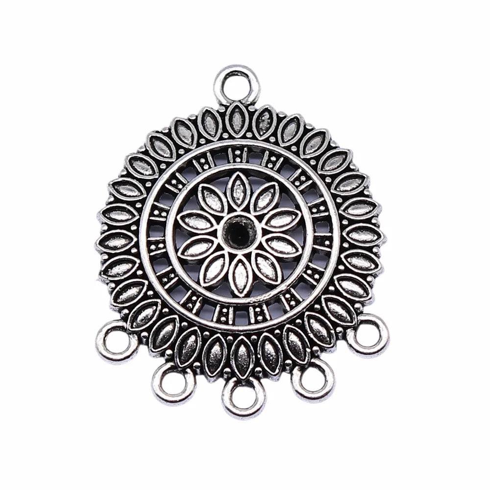36x29mm 5.4g Multicolor Zinc Alloy Geometric Earring Connector Charms for DIY Earrings Jewelry Making