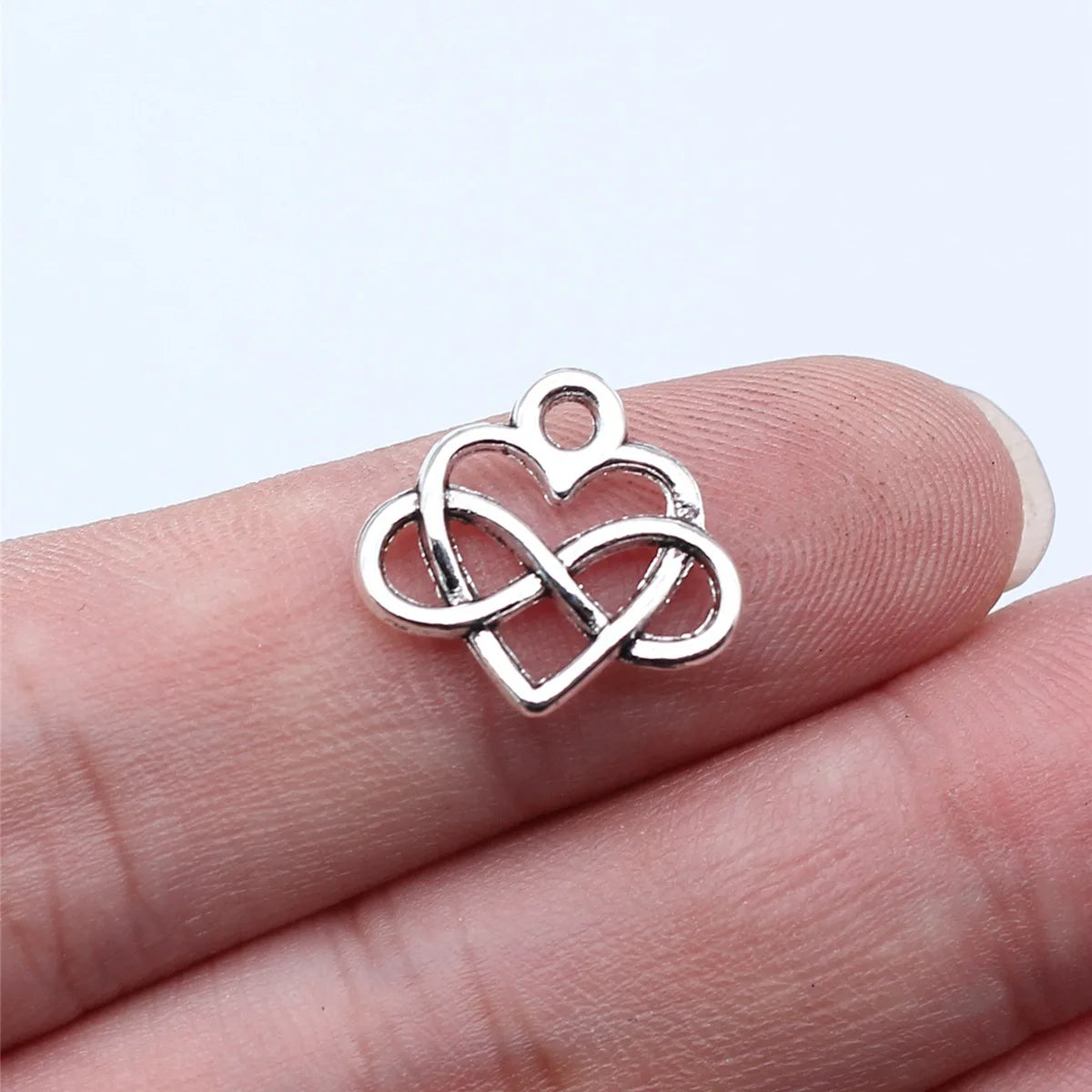 15x14mm 0.7g Antique silver tone zinc alloy Infinity Heart charm pendant for necklace bracelet making