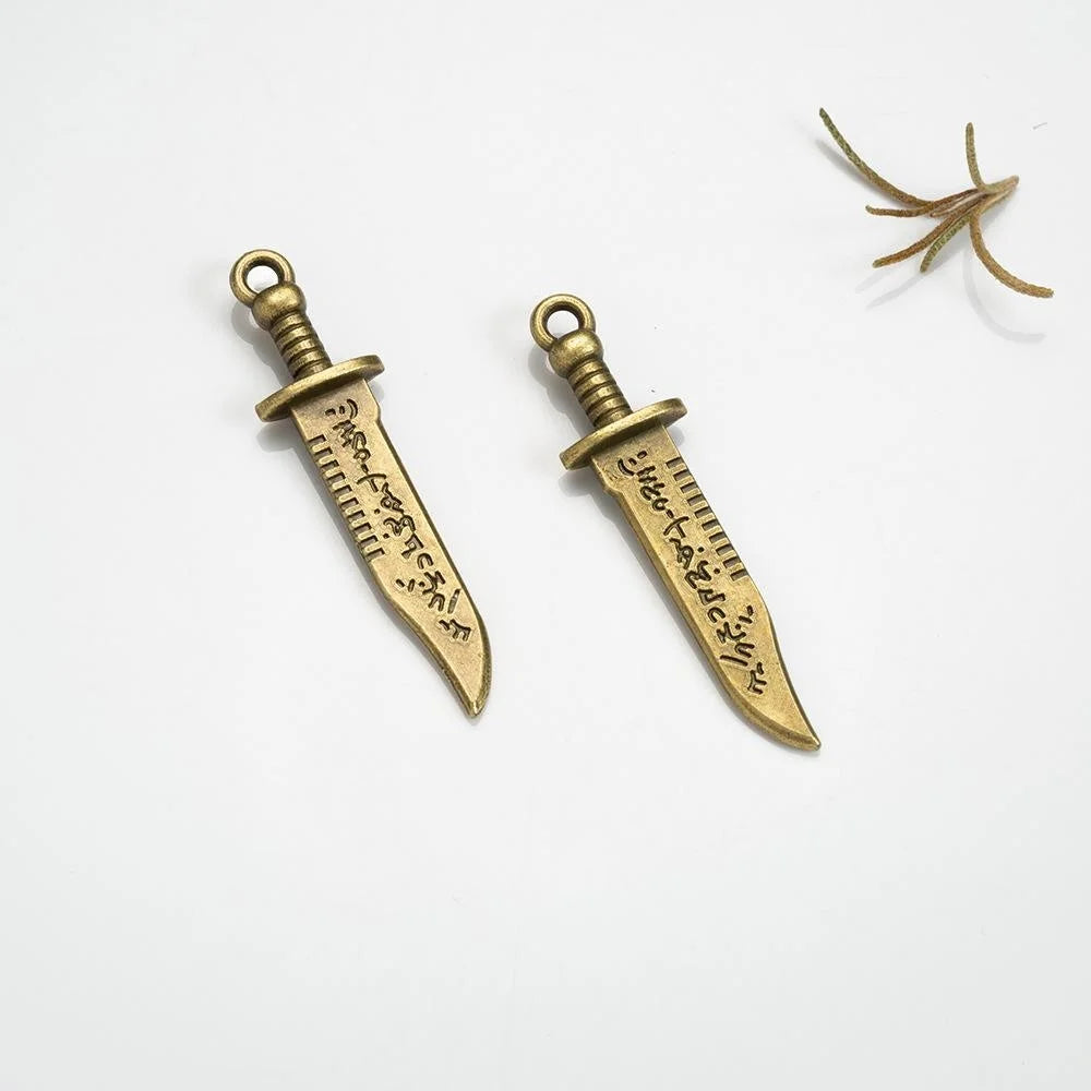 44x11MM Antique Silver Zinc Alloy Dagger Charm Pendant for DIY Necklace Bracelet Jewelry Making