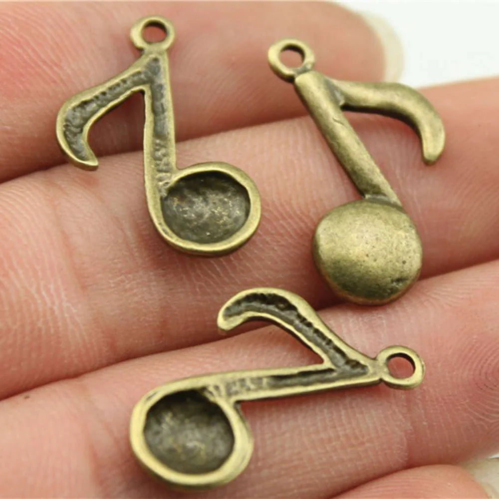 22x17mm 1.7g Multicolor Zinc Alloy Music Note Charm Pendant for Music Bracelet Necklace Making