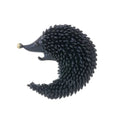 Cute Black Enamel Hedgehog Brooch Gold Alloy Rhinestone Animal Lapel Pin For Bags Suits And Gifts