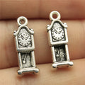 20x8mm 1.8g Antique Silver Zinc Alloy Pendulum Clock Charm Pendant for DIY Vintage Jewelry Making