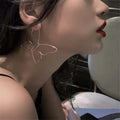 14K Gold Plated Copper Oversized Butterfly Drop Earrings Geometric Hollow Statement Jewelry