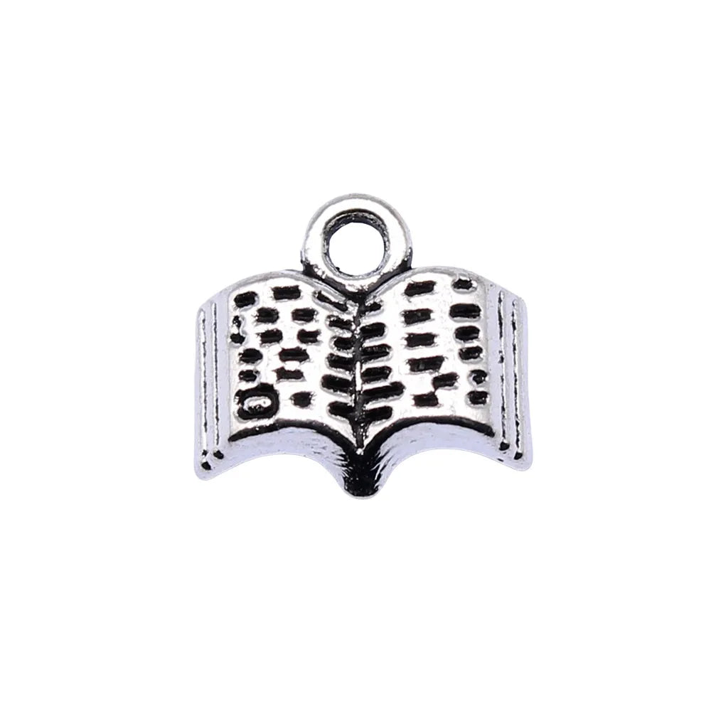 11mm 0.9g Multicolor Zinc Alloy Book Charm Pendant for DIY Necklace Bracelet Jewelry Making