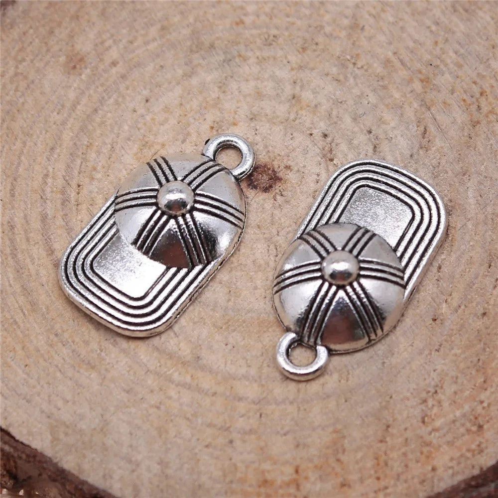 20x10mm 1.1g Multicolor Zinc Alloy Baseball Cap Charm Pendant for Sports Theme DIY Jewelry Making