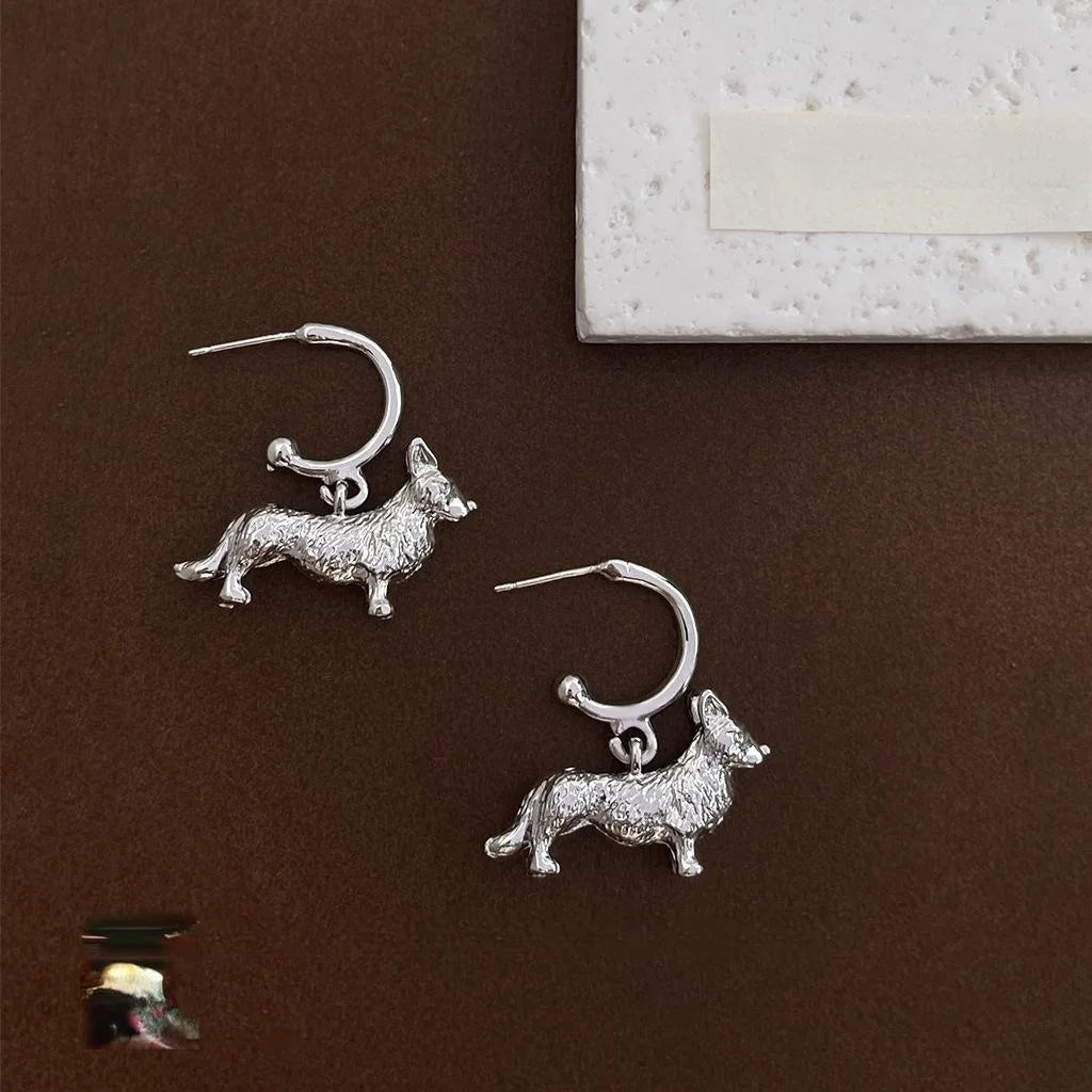 2025 New Copper Dog Zodiac Drop Earrings For Women, Unique Sweet Cool Animal Jewelry