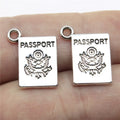 18x14mm 1.8g Antique Silver Zinc Alloy Passport Charm Pendant for DIY Travel Jewelry Making