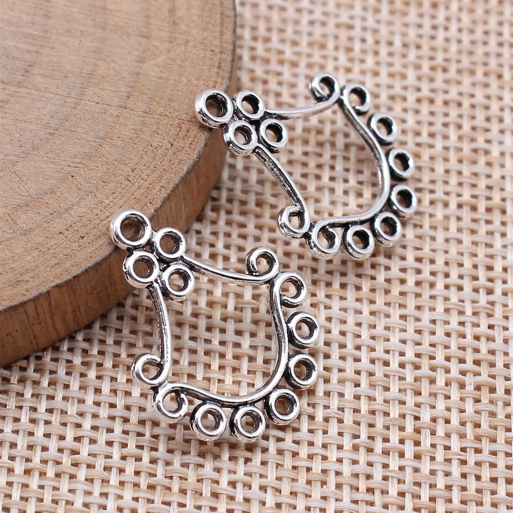 24x18mm 0.9g Multi Color Zinc Alloy Geometric Earring Connector Charms for DIY Earring Making