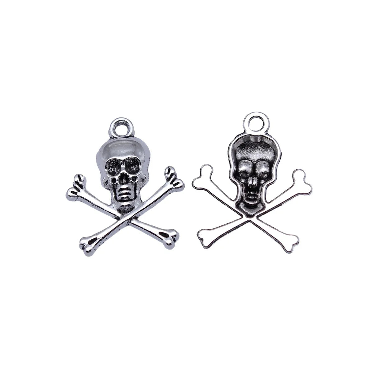 23x20mm 1.25g Antique Silver Zinc Alloy Skull Charm Pendant for DIY Bracelet Necklace Jewelry Making