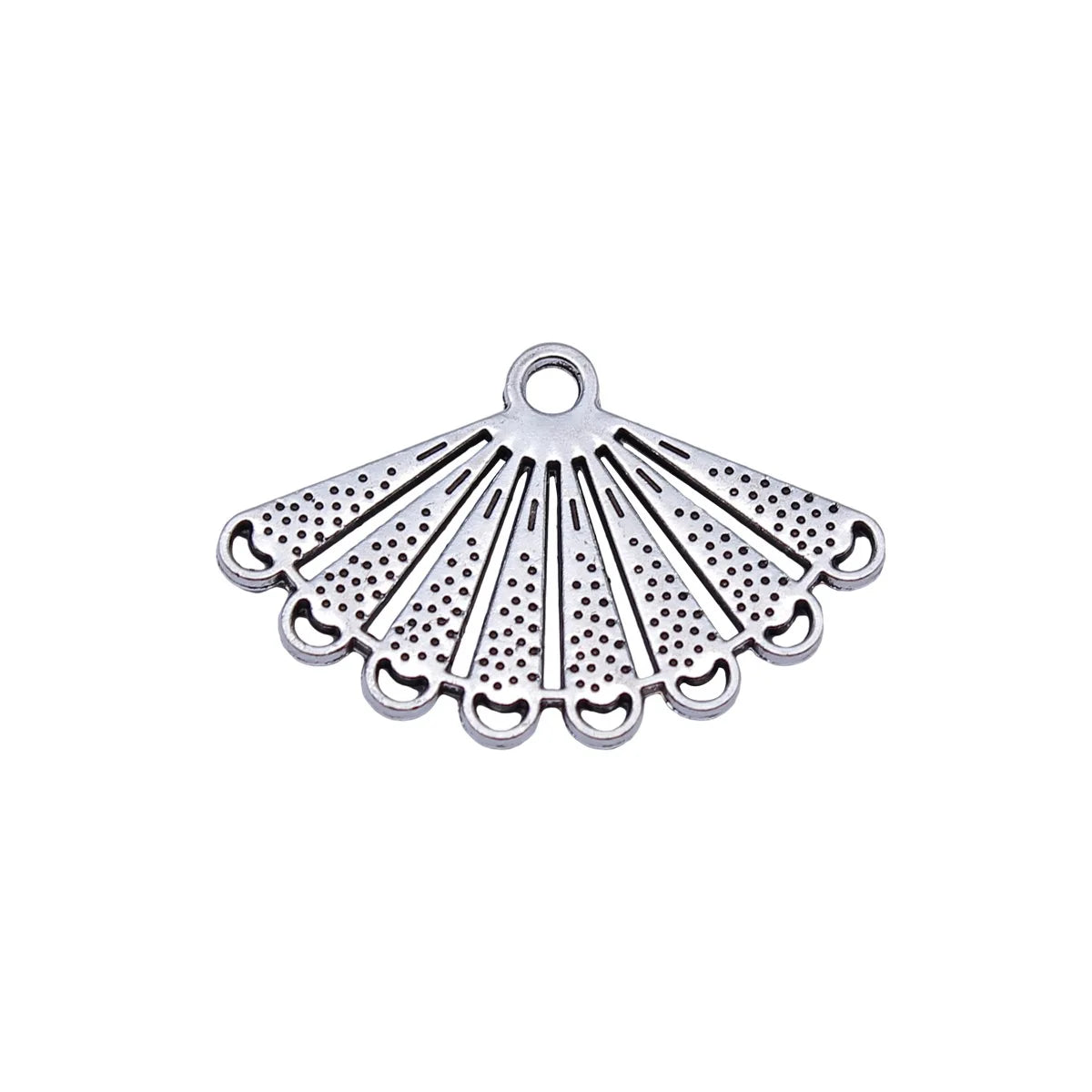 25.9x16.5mm 1.4g Antique Silver Zinc Alloy Fan Connector Charm for Bracelet Necklace Making