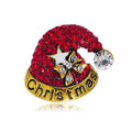 Cute Christmas Santa Hat Brooch, Alloy Enamel Rhinestone Luxury Women's Lapel Pin Corsage Gift