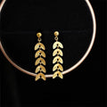 Light Luxury Wheat Ear Leaf Drop Earrings Eco-Friendly Copper Minimalist Fashion Jewelry