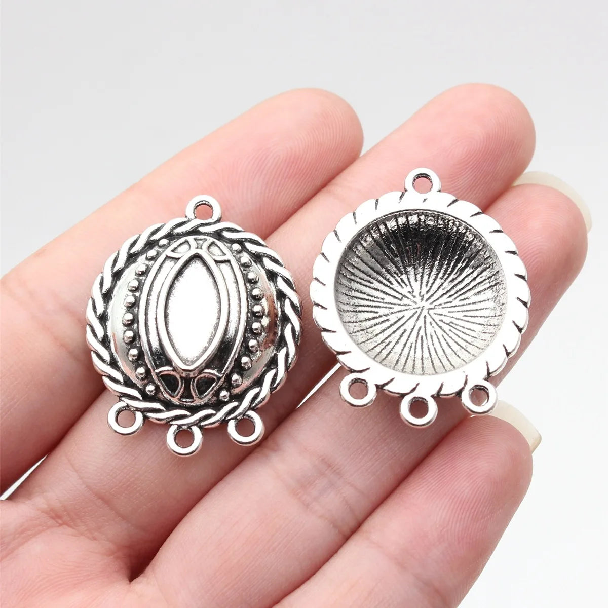 31x25mm 4g Multicolor Zinc Alloy Earring Connector Charm for DIY Handmade Dangle Earring Making