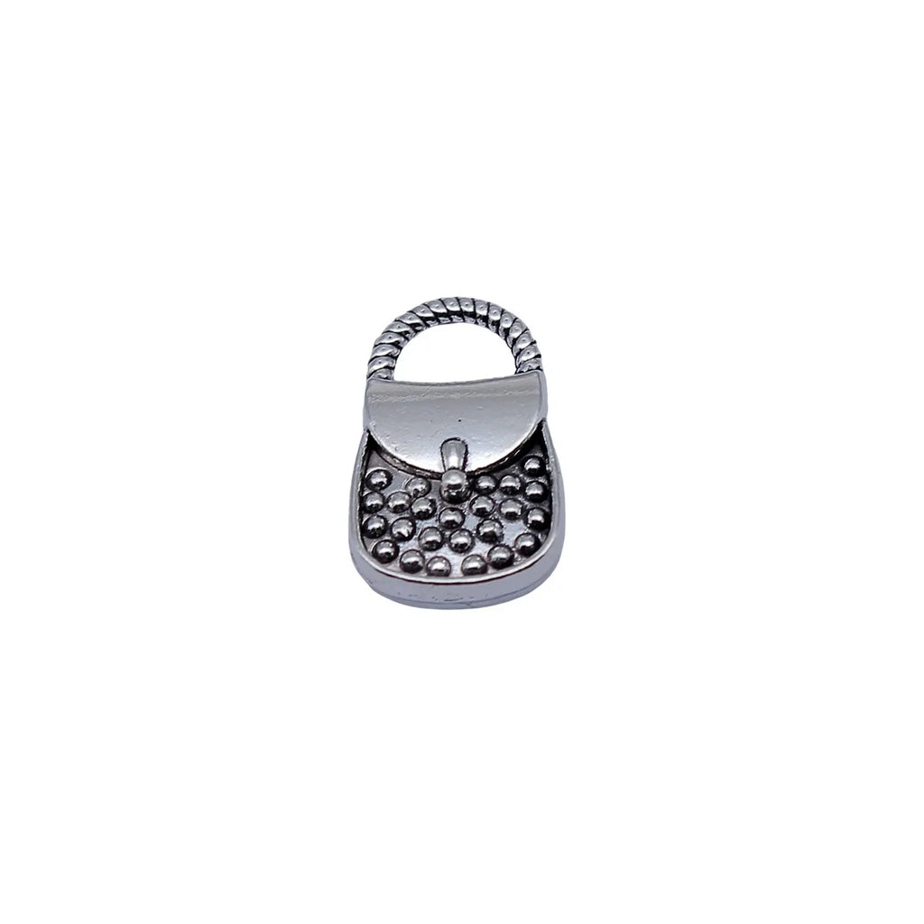 18x11mm 2.2g Antique Silver Zinc Alloy Double Sided Handbag Charm Pendant for DIY Jewelry Making