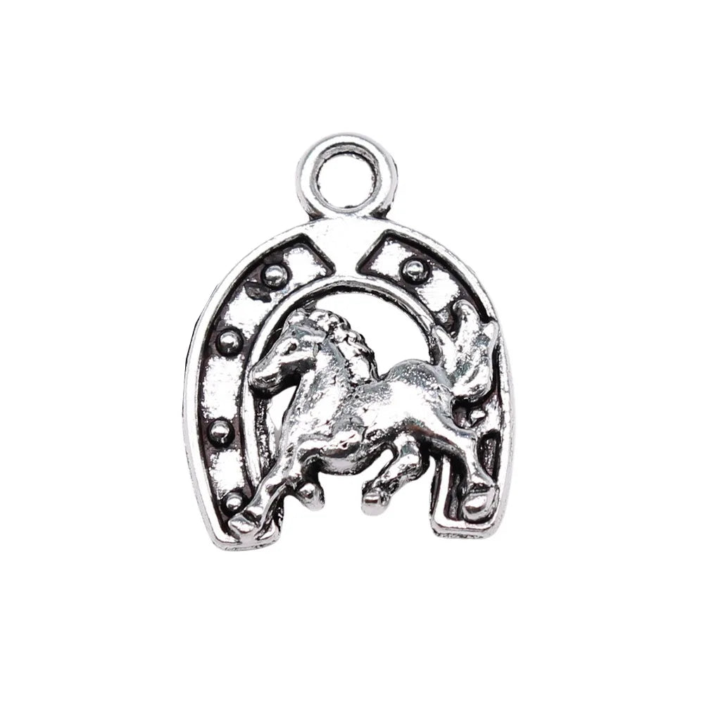 23x17mm 2.3g Multicolor Zinc Alloy Horseshoe Charm Pendant for Bracelet Necklace DIY Jewelry Making
