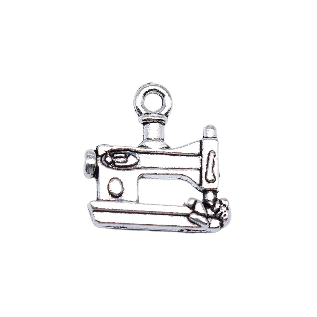16x15mm 1.3g Antique Silver Zinc Alloy Sewing Machine Charm Pendant for Sewing Theme DIY Jewelry