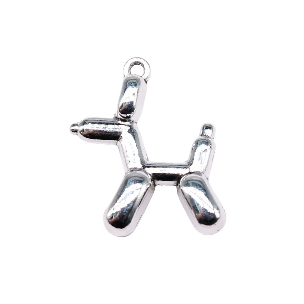 19x15mm 2.09g Antique Silver Zinc Alloy Balloon Poodle Charm Pendant for DIY Bracelet Necklace
