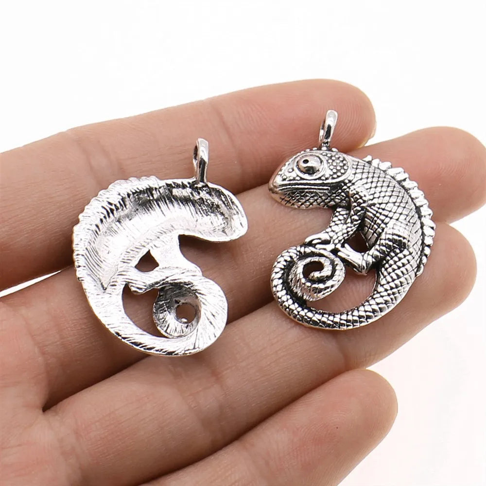 26x36mm 5.2g Multicolor Zinc Alloy Lizard Charm Pendant for DIY Necklace Bracelet Jewelry Making