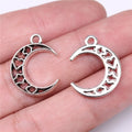 22x17mm 1.1g Antique Silver Zinc Alloy Heart Moon Charm Pendant for DIY Necklace Bracelet Making