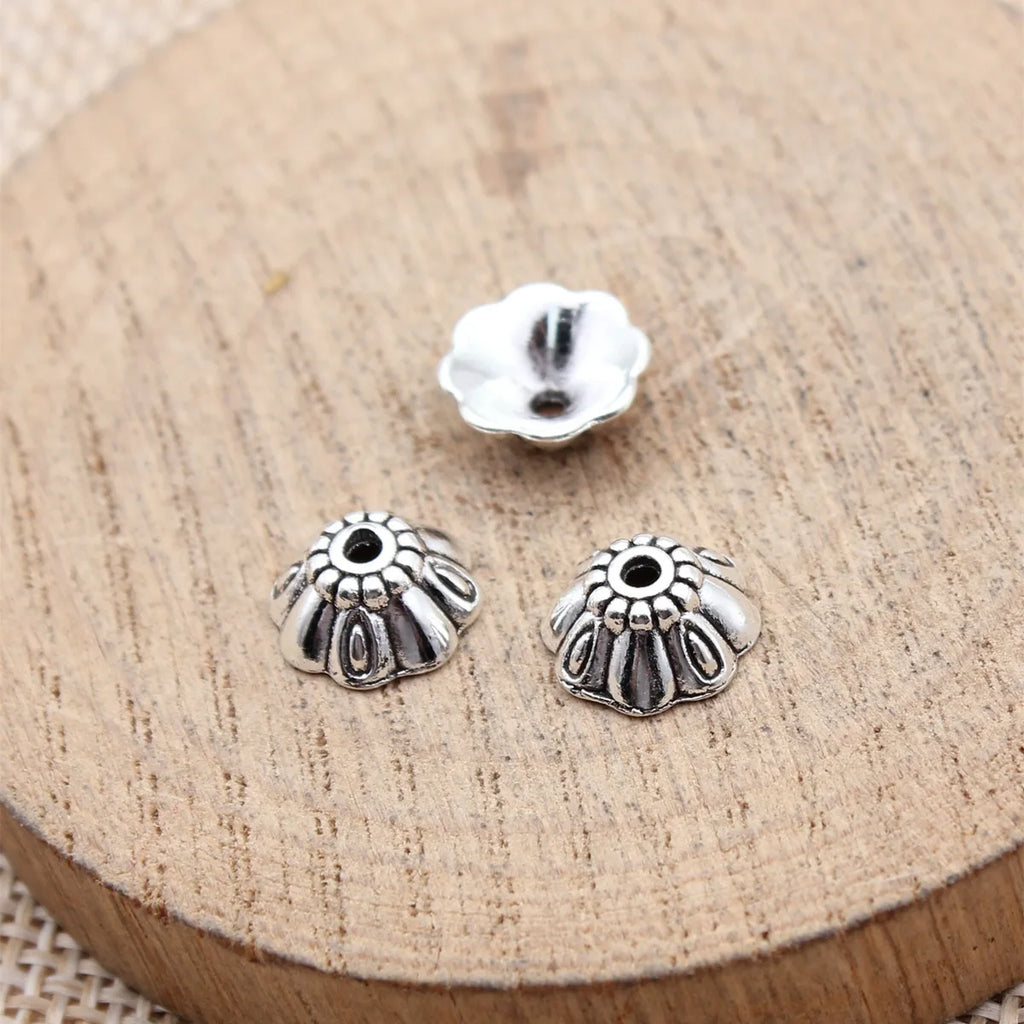 9.3x9.3x4.2mm 0.7g Multicolor Zinc Alloy Flower Bead Caps for DIY Beaded Jewelry and Garment Accessories