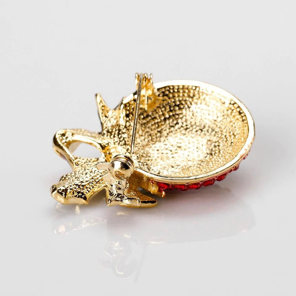 Luxury Christmas Enamel Rhinestone Brooch With Reindeer Bell Wreath Boot, Festive Lapel Pin Gift